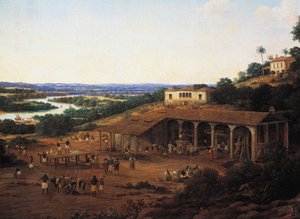 巴西的甘蔗厂，弗兰斯·波斯特（1612-1680 年）绘，布面油画