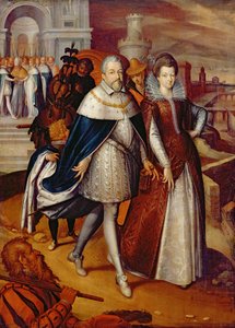 Ferdinand I（1549-1609）托斯卡纳大公的肖像，以及他的侄女玛丽（1573-1642），Henri IV的未来妻子 作者 弗朗斯·波布斯