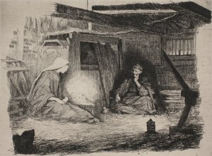 玛利亚、圣婴和约瑟夫在圣诞节的早晨 作者 弗兰斯·施瓦茨
