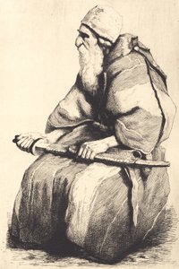 研究人物：身着东方服饰的大胡子老人 作者 Frans Schwartz