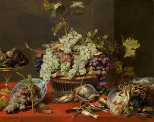 葡萄和游戏的静物 作者 弗兰斯·斯奈德斯（Frans Snyders）