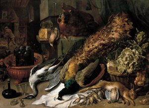 带酒柜的静物 作者 弗兰斯·斯奈德斯（Frans Snyders）