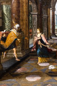 所罗门欢迎示巴女王进宫 作者 弗朗斯和弗里斯·保罗五世 (1567-1630) 弗朗肯