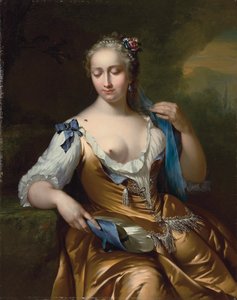风景如画的女士，肩上苍蝇：寓言寓意，1742年