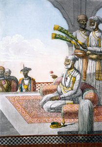 在Rahjah与服务员，从“印度教徒或他们的海关描述海关仪式”，酒吧。 1808-12（彩色蚀刻） 作者 弗朗兹·巴尔萨扎（Franz Balthazar）Solvyns