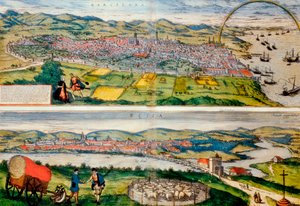 Braun 绘制的 Ecija 和来自世界的地图 作者 弗朗兹·霍根伯格