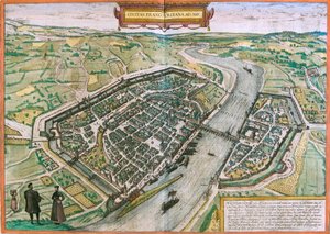 德国法兰克福 (Francofordia) 地图（蚀刻版） 作者 弗朗兹·霍根伯格