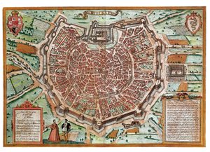 米兰地图（雕刻版 作者 弗朗兹·霍根伯格