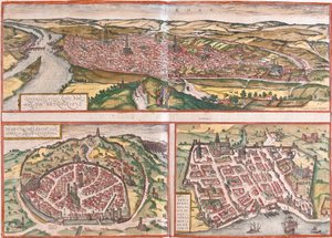 法国鲁昂（Rotomagus）、尼姆（Nemaus）和波尔多（Burdigala）的景色（蚀刻画 作者 弗朗兹·霍根伯格