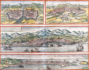 Views of Parma (Parma), Siena (Sena), Palermo (Panhormus) and Trapani (Drepanum) (Sicily), Italy (etching 作者 弗朗兹·霍根伯格