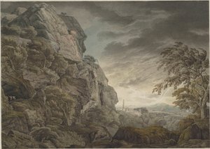 雷雨中的英雄景观，约1790年。