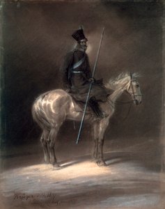 骑马哥萨克人，1837年。 作者 弗朗兹·克鲁格（Franz Kruger）