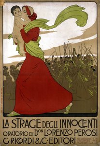 意大利作曲家Don Lorenzo Perosi（1872 - 1956）的清唱剧《La strage degli innocenti》的海报。绘图者：F.Laskoff