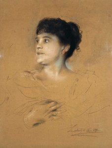 歌手马塞拉-森布里奇的肖像，1858-1935年，1891年。  