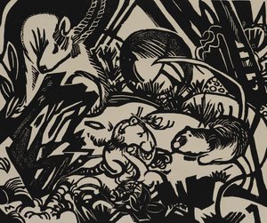 动物传说（木刻） 作者 弗朗兹·马克（Franz Marc）