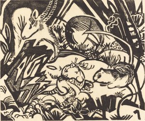 动物传奇 动物传奇，1912年。 作者 弗朗兹·马克（Franz Marc）
