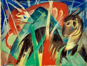 神话动物I（动物成分I） 作者 弗朗兹·马克（Franz Marc）