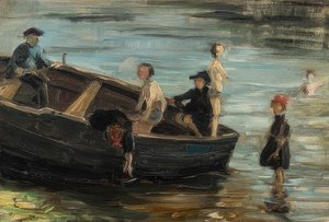 孩子们在船上。 1903年 作者 弗朗兹·马克（Franz Marc）