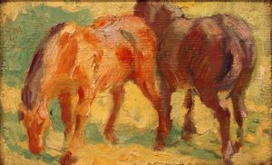 小马图片 作者 弗朗兹·马克（Franz Marc）
