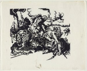 德拉克洛瓦狩猎狮子 作者 弗朗兹·马克（Franz Marc）