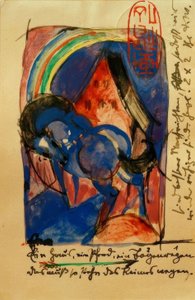 马和彩虹的房子 作者 弗朗兹·马克（Franz Marc）