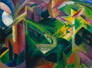 修道院花园里的鹿 作者 Franz Marc