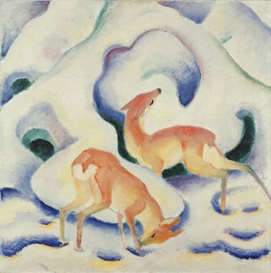 雪地里的鹿 II 作者 弗朗兹·马克（Franz Marc）