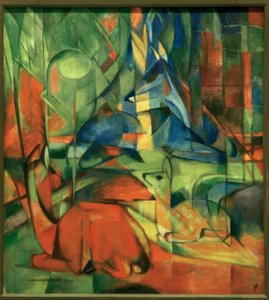森林中的鹿二 作者 弗朗兹·马克（Franz Marc）