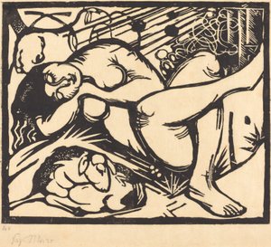 沉睡的牧羊女，1912年。 作者 弗朗兹·马克（Franz Marc）