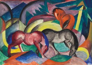 三匹马，1912年。 作者 弗朗兹·马克（Franz Marc）