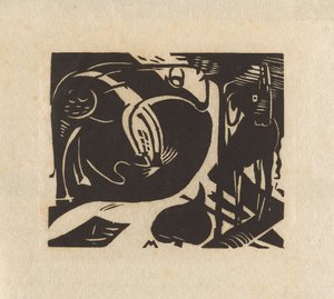 两种神话动物 作者 弗朗兹·马克（Franz Marc）