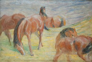 牧马 I 作者 弗朗兹·马克（Franz Marc）