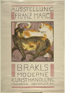 两只猫 作者 弗朗兹·马克（Franz Marc）