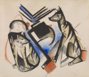 两只狼。 1913年 作者 弗朗兹·马克（Franz Marc）