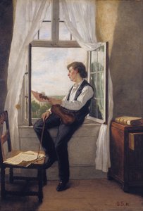 窗边的小提琴手 作者 弗朗兹·奥托（Franz Otto）Scholderer
