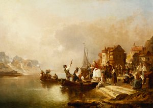 登船婚礼派对，1864年 作者 弗朗茨·理查德·安特伯格