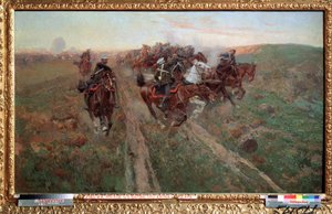 1854 年 7 月库留克达拉战役的场景。弗朗茨-鲁博（1856-1928 年）的作品。布面油画 作者 弗朗兹·鲁博（Franz Roubaud）