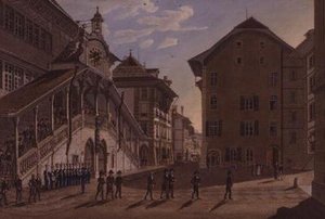 伯尔尼大议会离开市政厅 作者 弗朗兹·施密特（Franz Schmidt）