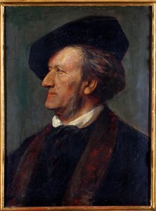 "作曲家理查德-瓦格纳肖像（1813-1883 年Peinture de Franz von Lenbach (1836-1904) - 1871 - 木板油画 - 拜罗伊特理查德-瓦格纳博物馆 作者 弗朗兹·塞拉夫·冯·伦巴赫