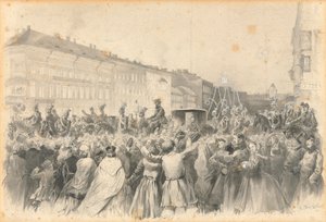 亚历山大二世的游行，1862年。 作者 弗朗兹·泰切尔（Franz Teichel）