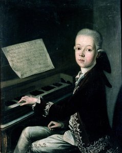 Carl Graf Firmian在钢琴上的肖像，以前被认为是Wolfgang Amadeus Mozart（1756-91）
