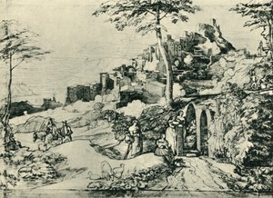 1942年，意大利罗马附近奥莱瓦诺的喷泉旁的妇女，1822年， 作者 弗朗兹·西奥伯尔德·霍尼