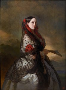 Marie Nikolaievna de Russie (1819-1876) - 俄罗斯大公夫人玛丽亚·尼古拉耶夫娜 (1819-1876)，弗朗茨·泽维尔 (1805-1873)，洛伊希滕贝格公爵夫人温特哈尔特。 布面油画，约 1856-1857 年，A. Radishchev 艺术博物馆，萨拉托夫 作者 弗朗茨泽维尔温特哈尔特