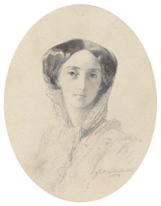 俄罗斯大公公奥尔加·尼古拉耶夫娜（Olga Nikolaevna）肖像，1822-1892年，符腾堡女王 作者 弗朗茨泽维尔温特哈尔特