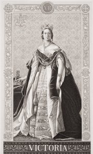 维多利亚女王（1819-1901）来自“英国和苏格兰历史插图”第二卷 作者 弗朗茨泽维尔温特哈尔特