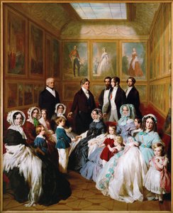 1845 年，维多利亚女王和阿尔伯特亲王在欧堡作为路易-菲利普国王的座上宾 作者 弗朗茨泽维尔温特哈尔特