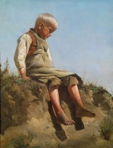 在阳光下的男孩。 1860年 作者 弗朗兹·冯·伦巴赫