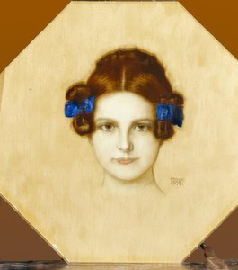 弗朗兹·冯·斯塔克（Franz von Stuck），玛丽与蓝色蝴蝶结 作者 弗朗兹·冯·斯塔克