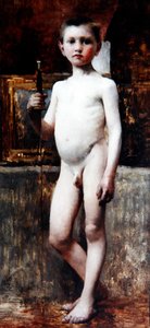 小男孩，约1911年（布面油画） 作者 弗朗兹·冯·斯塔克