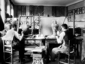 1937年在佛罗伦萨附近的Doccia的Ginori工厂装饰（玻璃板）